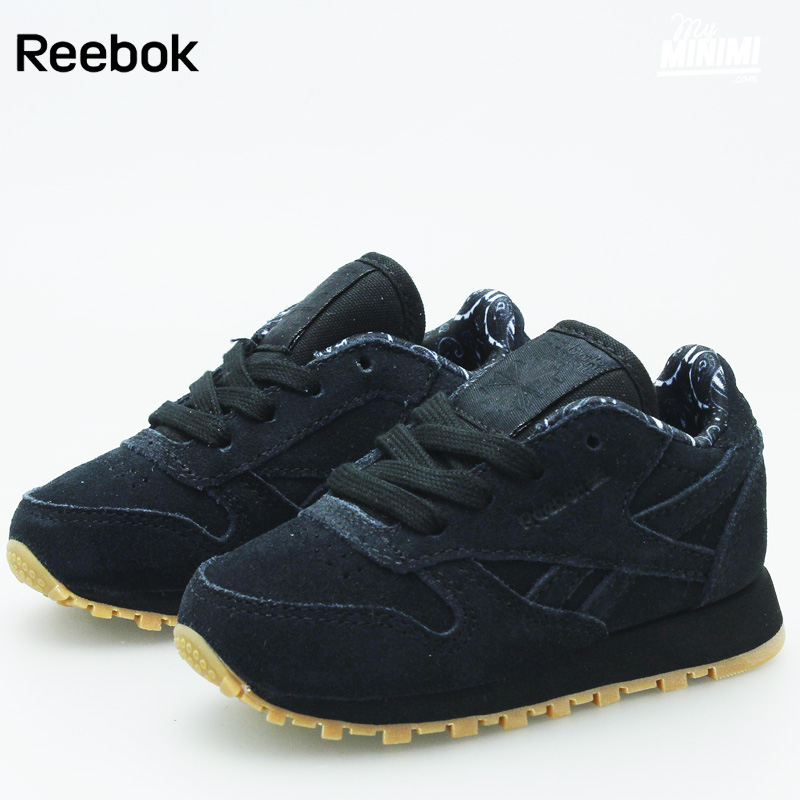 reebok leather enfant noir