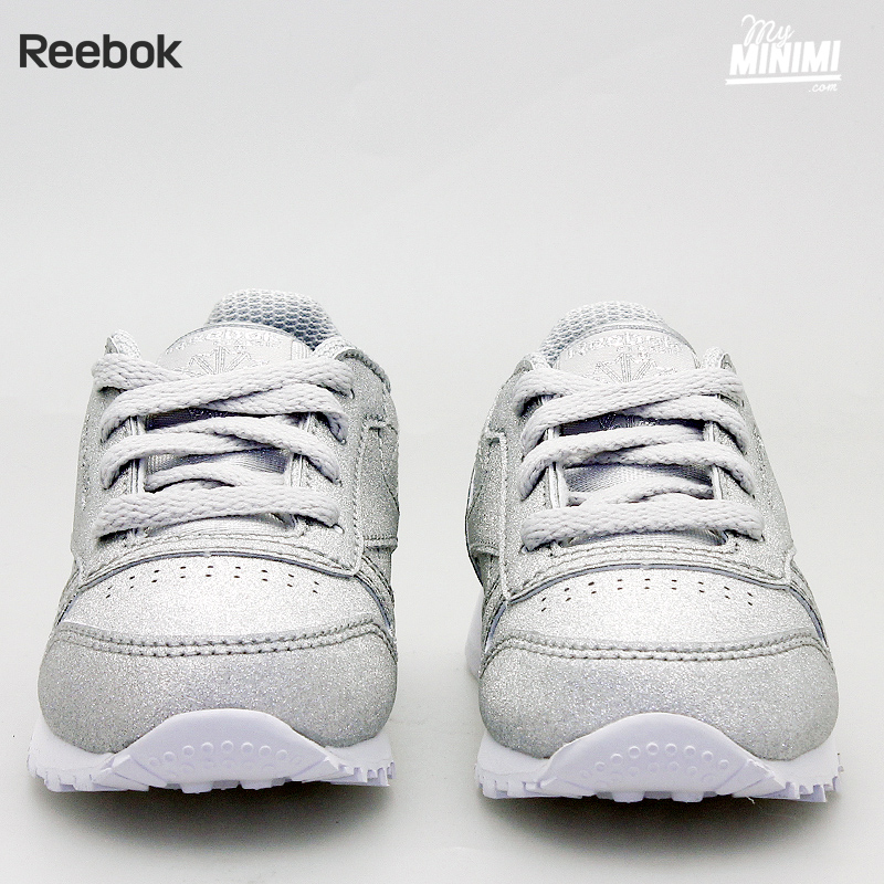 reebok leather enfant argent